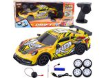 Auto Sportiva Telecomando Rc Illuminato Corpo Drift Giallo