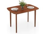 Tavolo Da Pranzo Costway, Tavolo Da Sala Da Pranzo Con Gambe In Legno Di Gomma, Tavolo Da Cucina Per 2-4 Persone, Tavolo In Legno Per Cucina, Sala Da Pranzo, 110 X 78 X 77 Cm, Noce