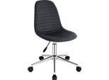 Sgabello Da Lavoro Happyment Miva - Grigio Scuro - Sgabello Ergonomico Girevole - Regolabile In Altezza - Su Rotelle - Velluto - Senza Braccioli
