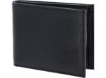 Oxmox Pelle Portafoglio Leather Rfid Protect PocketböRse Turtle 2.0 Embossed Black Nero