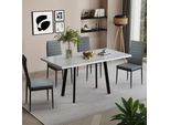 Vicco Tavolo Da Pranzo Allungabile Tisko, 160 X 80 Cm Con Piano D'appoggio Allungabile, Bianco/Nero