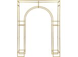 Arco Nuziale - Arco Per Palloncini E Sfondo In Metallo - Acciaio Al Carbonio - 180×30×250 Cm - Portata 20 Kg - Xl - Oro