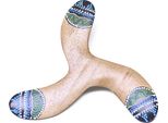 Boomerang Del Cielo Blu - Robusto Boomerang A 3 Ali Con Design Aborigeno (22 Cm)