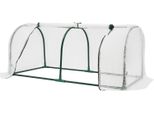 Serra A Tunnel In Foglio - Mini Serra - 120X60X50 Cm - Copertura In Pe Con Cerniera - Struttura In Ferro - 2 Kg - Beige