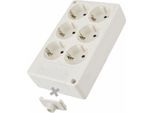 Presa A Due Poli 6 Prese Con T/T Laterale 16A 250V Colore Bianco Solera