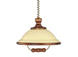 Lampada A Sospensione Acryl Wood Noce / Beige E27/40W - Ø 39,5 Cm, H: 110,0 Cm, Dimmerabile, Regolabile In Altezza