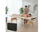 Lettino Da Massaggio A 3 Zone In Legno Crema Lettino Terapeutico Tavolo Cosmetico Pieghevole Mobile Trasportabile