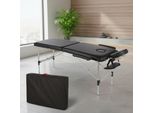Lettino Da Massaggio A 2 Zone In Alluminio Nero Lettino Terapeutico Tavolo Cosmetico Mobile Pieghevole
