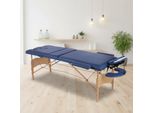 Lettino Da Massaggio A 3 Zone In Legno Blu Lettino Terapeutico Tavolo Cosmetico Pieghevole Trasportabile