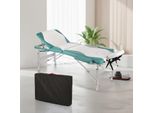 Lettino Da Massaggio A 3 Zone In Alluminio Bianco/Turchese Lettino Terapeutico Tavolo Cosmetico Pieghevole