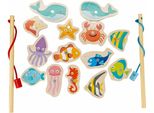 GroßHandel Gmbh - Ware Spielmaus Gioco Di Pesca In Legno, 14 Pezzi