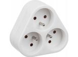 Splitter Triangolare A 3 Prese Con Messa A Terra 3X2P+Z Bianco