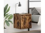 Vidaxl Comodino Da Parete In Rovere Fumé 38X34X40 Cm