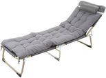Letto Singolo Pieghevole - Lettino Da Campeggio/Lettino Relax - Senza Montaggio - Tessuto - Portatile - Per Campeggio, Ufficio E Outdoor - Bianco Crema