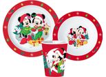Set Di Stoviglie Natalizie Mickey, Set In Microplastica, Con Tazza Da 260 Ml