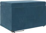 Syfax™ Pouf Blu 61 X 41 X 40 Cm Velluto E Legno Ingegnerizzato