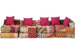 Pouf Modulare 4 Posti In Tessuto Patchwork