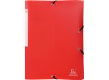 50X Exacompta Cartella Raccoglitrice Opak 55085E A4 Pp Elastico 3 Lembi Rosso
