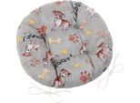 Cuscino Di Seduta Trapuntato Rotondo Ema - Diametro 40 Cm - Grigio,Beige
