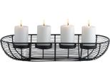 Marrakesh Moderna Corona D'avvento In Metallo 40Cm Grande | Portacandele Flann Nero Per 4 Candele Come Decorazione Natalizia All'interno | Portacandele Decorativo Nero Portacandele Ideale Estetica Decorazione Autunnale
