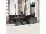 Vidaxl Set Di Divani Da Giardino Con Cuscini 14 Pezzi Nero Poly Rattan