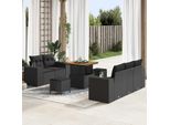 Vidaxl Set Di Divani Da Giardino Con Cuscini Con Cuscini 8 Pezzi Nero Poly Rattan