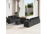 Vidaxl Set Di Divani Da Giardino Con Cuscini Con Cuscini 10 Pezzi Nero Poly Rattan