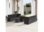 Vidaxl Set Di Divani Da Giardino Con Cuscini 11 Pezzi In Polirattan Nero