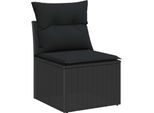 Vidaxl Set Di Divani Da Giardino Con Cuscini 14 Pezzi In Poly-Rattan Nero