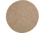 Tappeti Da Salotto Vidaxl Rotondi Moiré Huarte Naturale Ø 160 Cm Poliestere