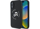 Karl Lagerfeld Klhmp16Sskchtck Iphone 16 6.1 Czarny/Nero Custodia Rigida In Silicone Karl&Choupette Teste Magsafe