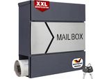Monzana® Cassetta Postale Da Esterno Xxl Acciaio Incl. 2 Chiavi Cassette Lettere Box Posta Da Muro Post Box Buca Portalettere Scomparto Portagiornali