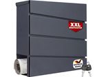Monzana® Cassetta Postale Da Esterno Xxl Acciaio Incl. 2 Chiavi Cassette Lettere Box Posta Da Muro Post Box Buca Portalettere Scomparto Portagiornali