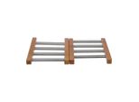 5Five Simply Smart Ausziehbarer Topfuntersetzer, Untersetzer, Bambus, Edelstahl, Grau, 35 X 22 Cm, 100181A