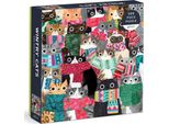Galison Puzzle Quadrato Gatti Invernali 500 Pezzi