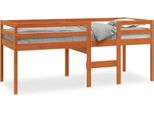 Letto A Soppalco Marrone Cera 80X200 Cm In Legno Di Pino Massiccio