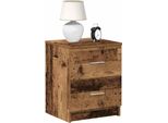 Vidaxl Comodino Con 2 Cassetti In Legno Vecchio 40X36X50 Cm