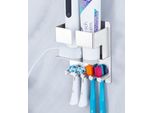 Portaspazzolino Da Parete, Supporto, Elettrico Senza Fori, Dispenser Di Dentifricio In Acciaio Inox Testa