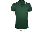 Sols 00577 | Polo Da Uomo Pasadena - Colore: Verde Bosco/Bianco - Taglia: L