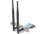 Brainzap Scheda Wlan Pcie 1200 Mbit/S Pci-Express Scheda Di Rete Wifi 2,4/5 Ghz Dual-Band Pc 802.11Ac/B/G/N Bluetooth 4.0