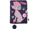 Majewski Agenda Di Peluche A5 96K Lady Poodle Blu Navy Con Barboncino Rosa