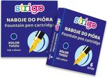 Strigo - Cartucce Per Penna Stilografica Blu (6 Pezzi, Ricarica Corta)