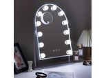 Vanitii Specchio Curvo Per Il Trucco 30Cm X 41 Cm Con Illuminazione Ruotabile A 360° Dimmerabile Per Il Trucco Specchio Cosmetico Con Luce 3 Colori Di Luce Bianco