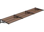 Vidaxl Tettoia Per Porta Nera 358,5X90 Cm In Policarbonato