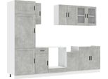 Vidaxl Set Di Armadietti Da Cucina 8 Pezzi Kalmar In Legno Grigio Cemento