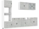 Syfax™ Set Mobili Da Cucina 7 Pz Kalmar Grigio Cemento In Truciolato