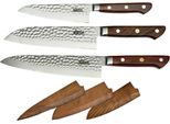 Macemaker Fuji Sanmai Coltello Da Cucina Con Fodero In Legno Set Di 3 Pezzi