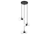Lampada A Sospensione Moderna In Vetro Nero Con Paralumi Bianchi Sopra Il Tavolo 6Xg9 28W Lition Rabalux