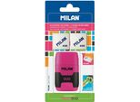 Milan Touch Duo Affilatore Con Gomma + 2 Gomme Di Ricambio Trasparente Trasparente Taglia Unica