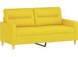 Vidaxl Divano A 2 Posti Giallo Chiaro 140 Cm Tessuto